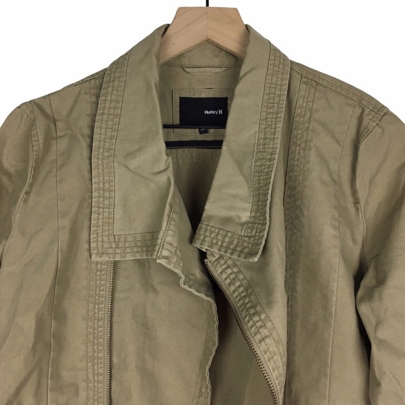HURLEY Utility Jacket Moto Crop Canvas Asymmetrical Military Minimalist Small - Picture 4 of 12